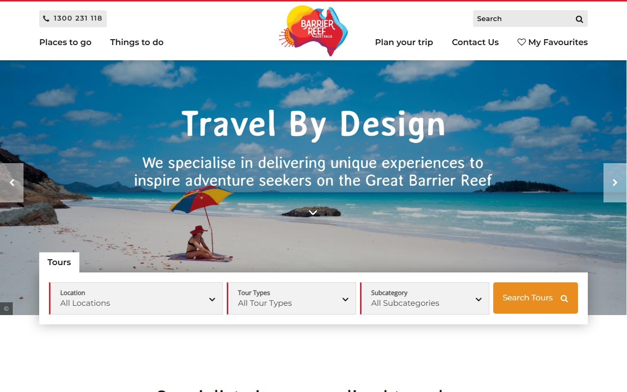 barrierreefaustralia.com homepage screenshot