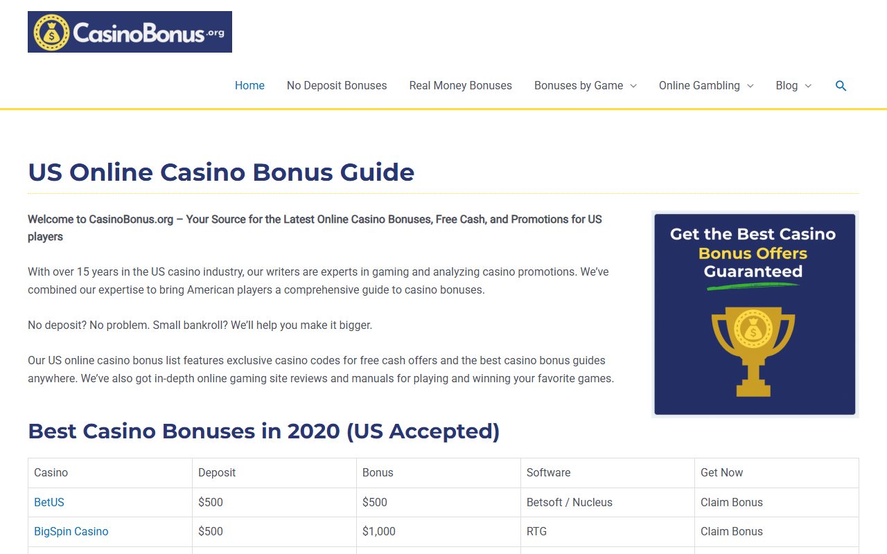 casinobonus.org homepage screenshot