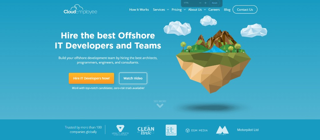 Cloud Employee homepage screenshot