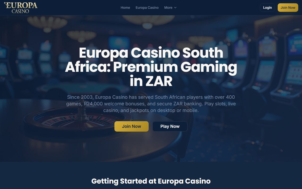 europacasino.co.za homepage screenshot