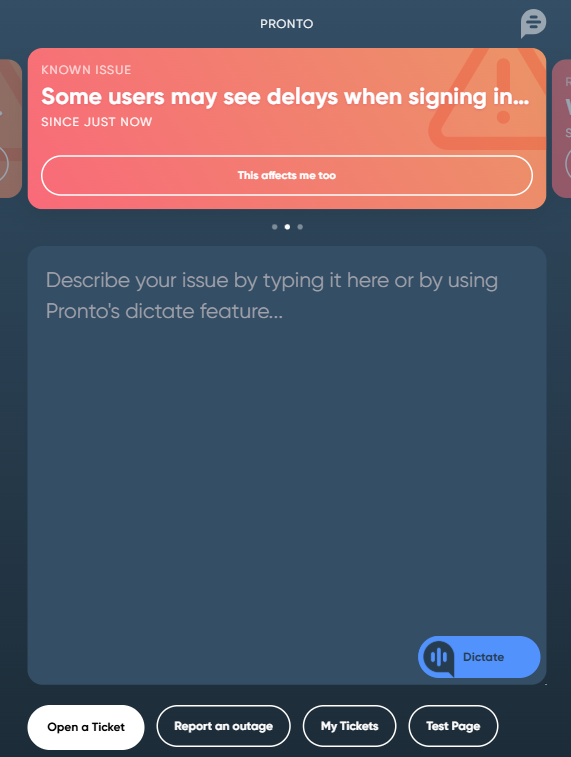 Pronto App app screenshot