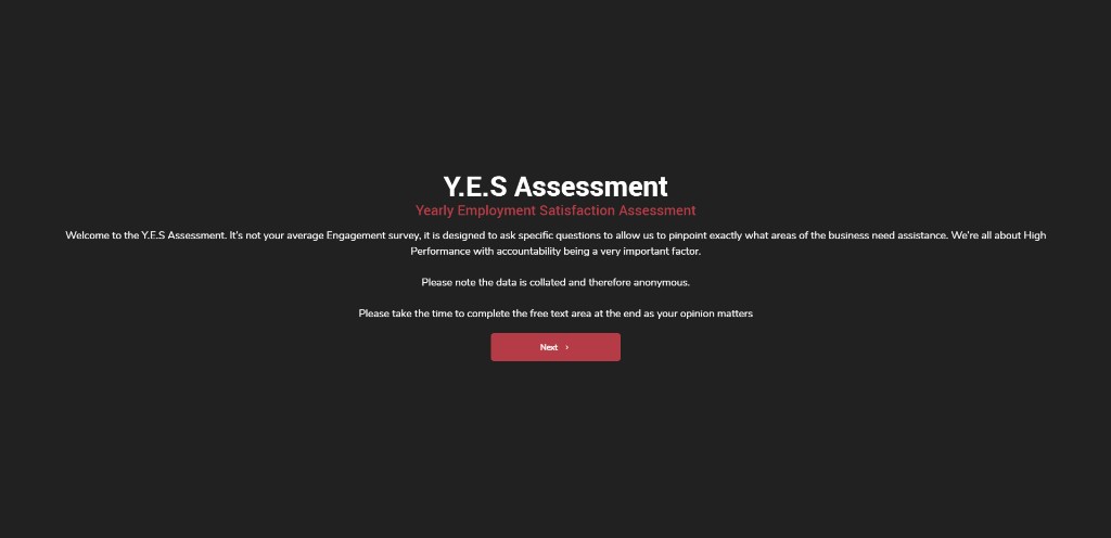 The Shift Assessment homepage screenshot